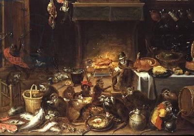 Jan Van Kessel Monkeys Feasting